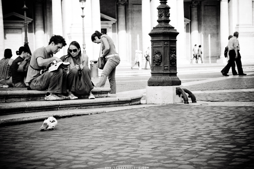 Street life on the roman squares
