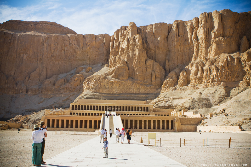 Aenormous Hatshepsut temple in Luxor valley of death, South of Egypt by Lena Karelova