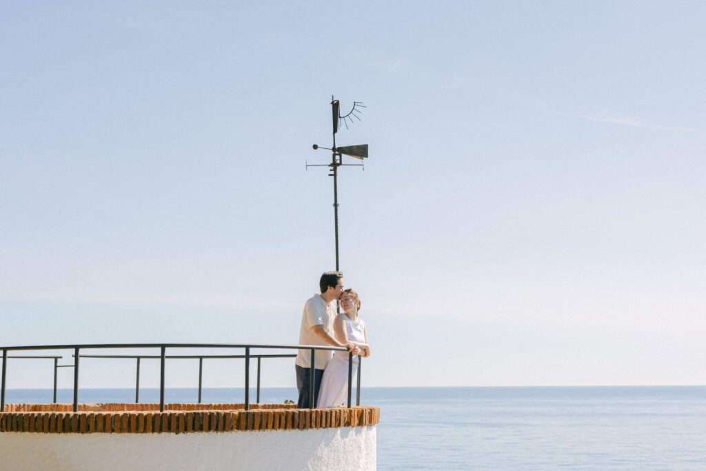 Young couple enjoying each other after marriage proposal at MArimurtra Botanical Garden | Costa Brava Surprise Marriage Proposal